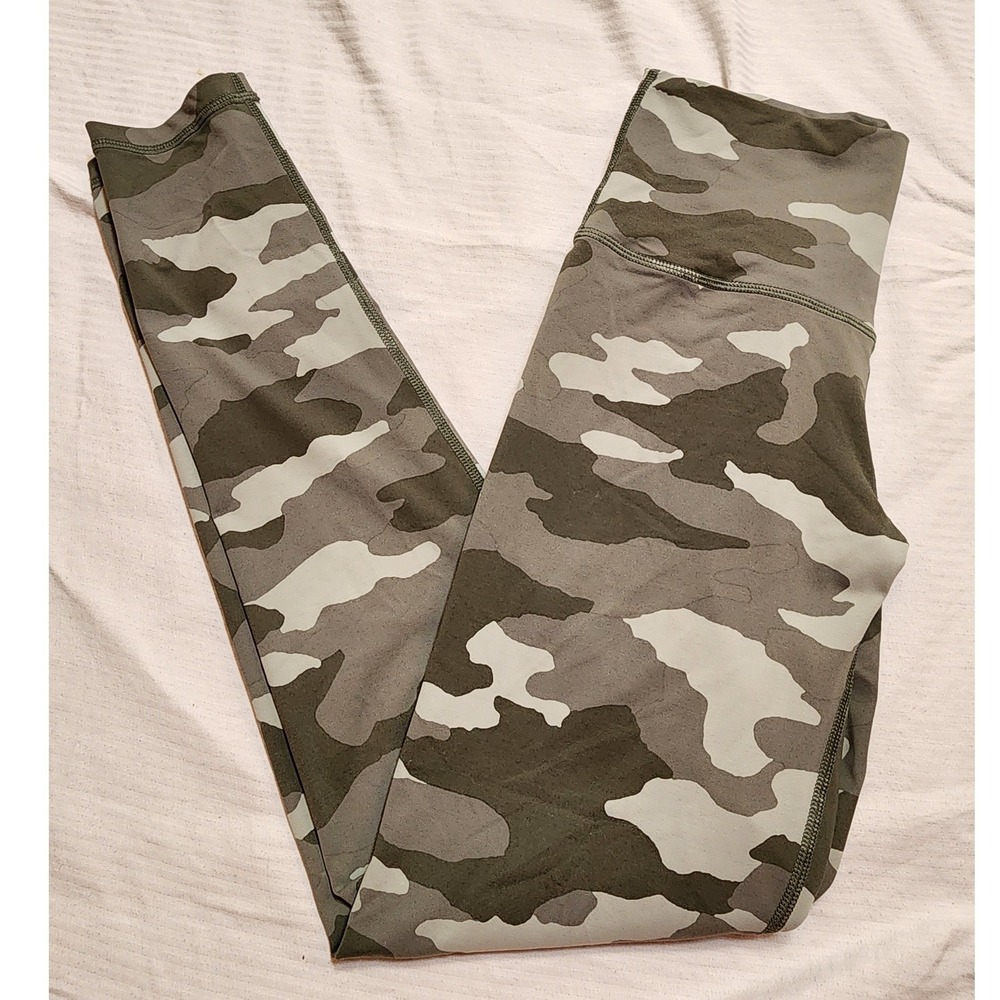 Aerie Chill Play Move Camo Leggings Green High Rise S Athleisure